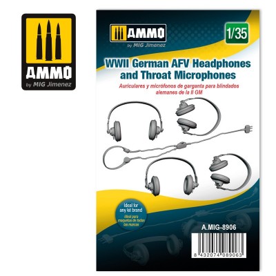 GERMAN AFV Headphones and Throat Microphones WWII - 1/35 SCALE - MIG 8906